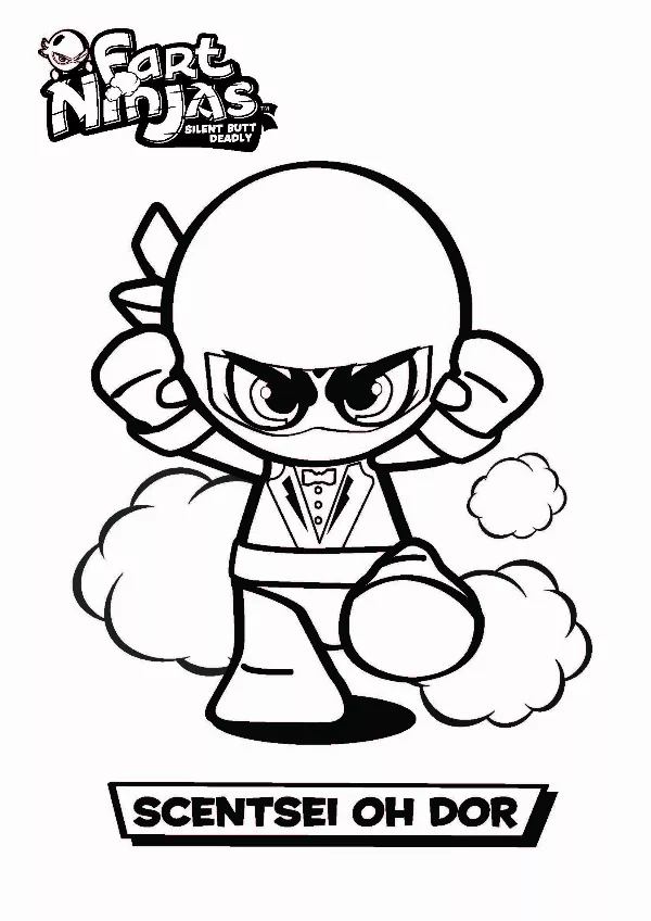 Fart Ninjas Scentsei Oh Dor Colouring Sheet